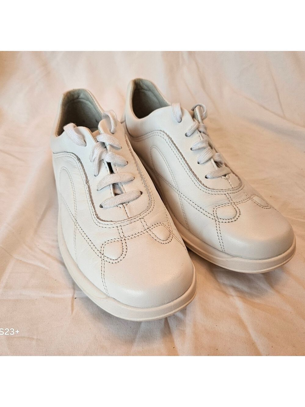 Rohde Ladies' White Leather Lace-Up Sneakers 3.5 UK Size 6 US NWOT Support Retro